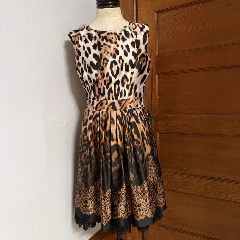 Boston Proper Holiday Special Occasion Animal Leopard Print Dress Size 8